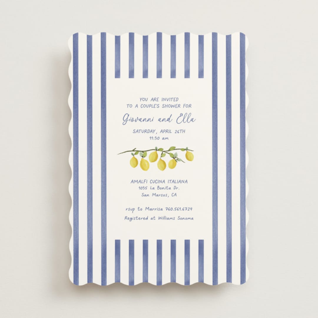 "Limoncello" - Bridal Shower Invitations in Capri by Tina Faselli - Front