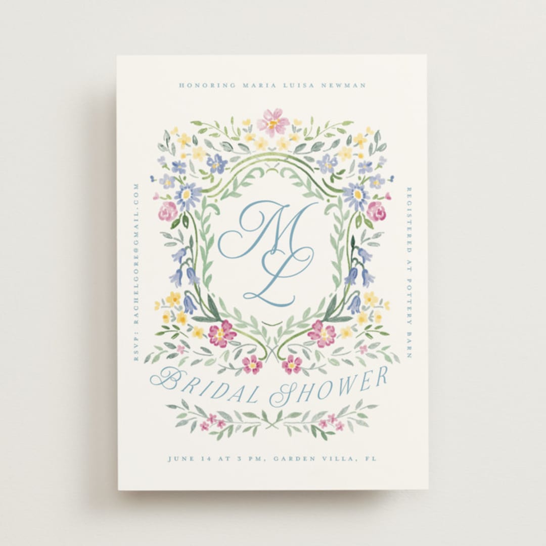 "wildflowers crest" - Bridal Shower Invitations in Flower Braid by Petra Kern - Front