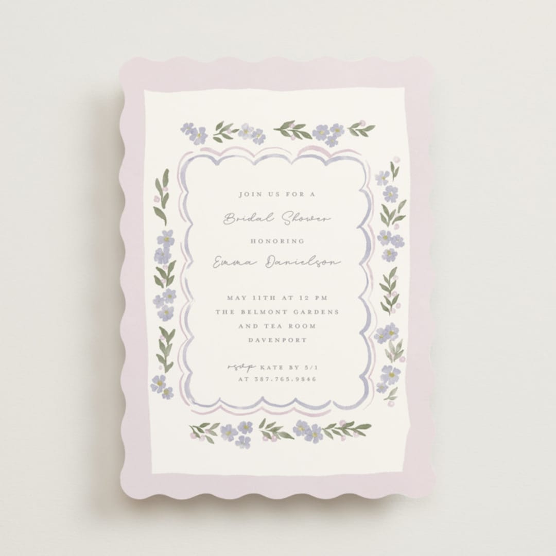 "pretty little floral" - Bridal Shower Invitations in Lilac by Rebecca Durflinger - Front