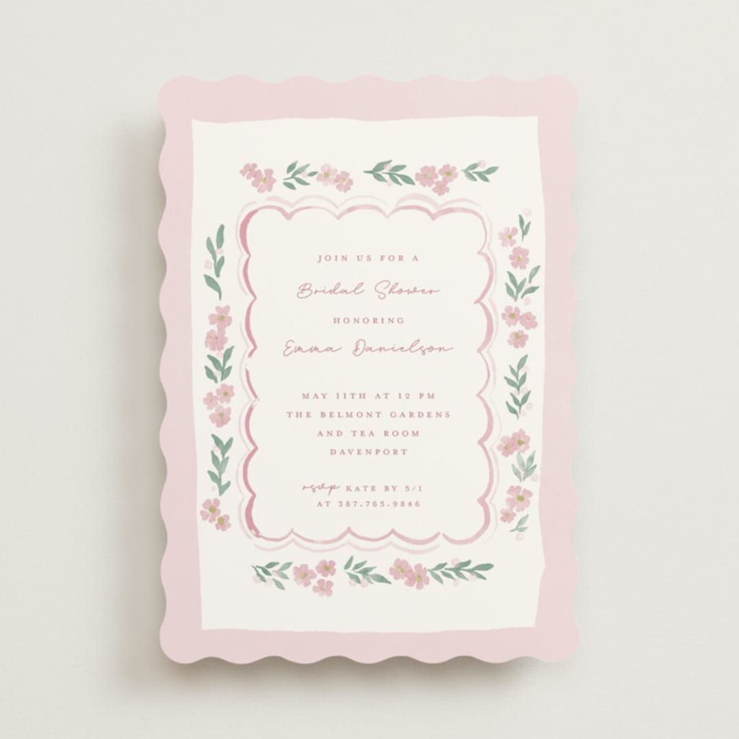 "pretty little floral" - Bridal Shower Invitations in Peony by Rebecca Durflinger - Front