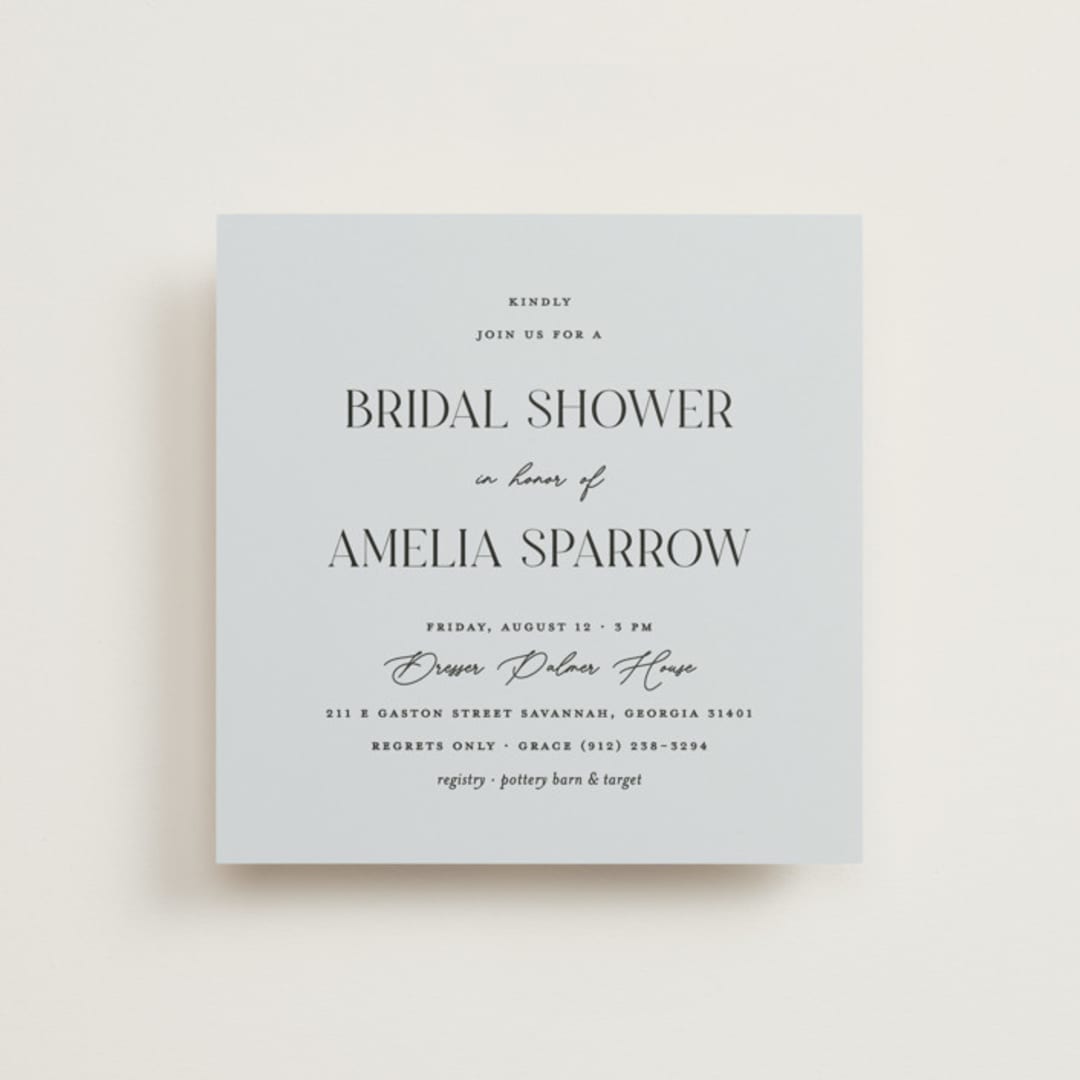 "Palmer" - Bridal Shower Invitations in Delphinium by Pixel and Hank - Front