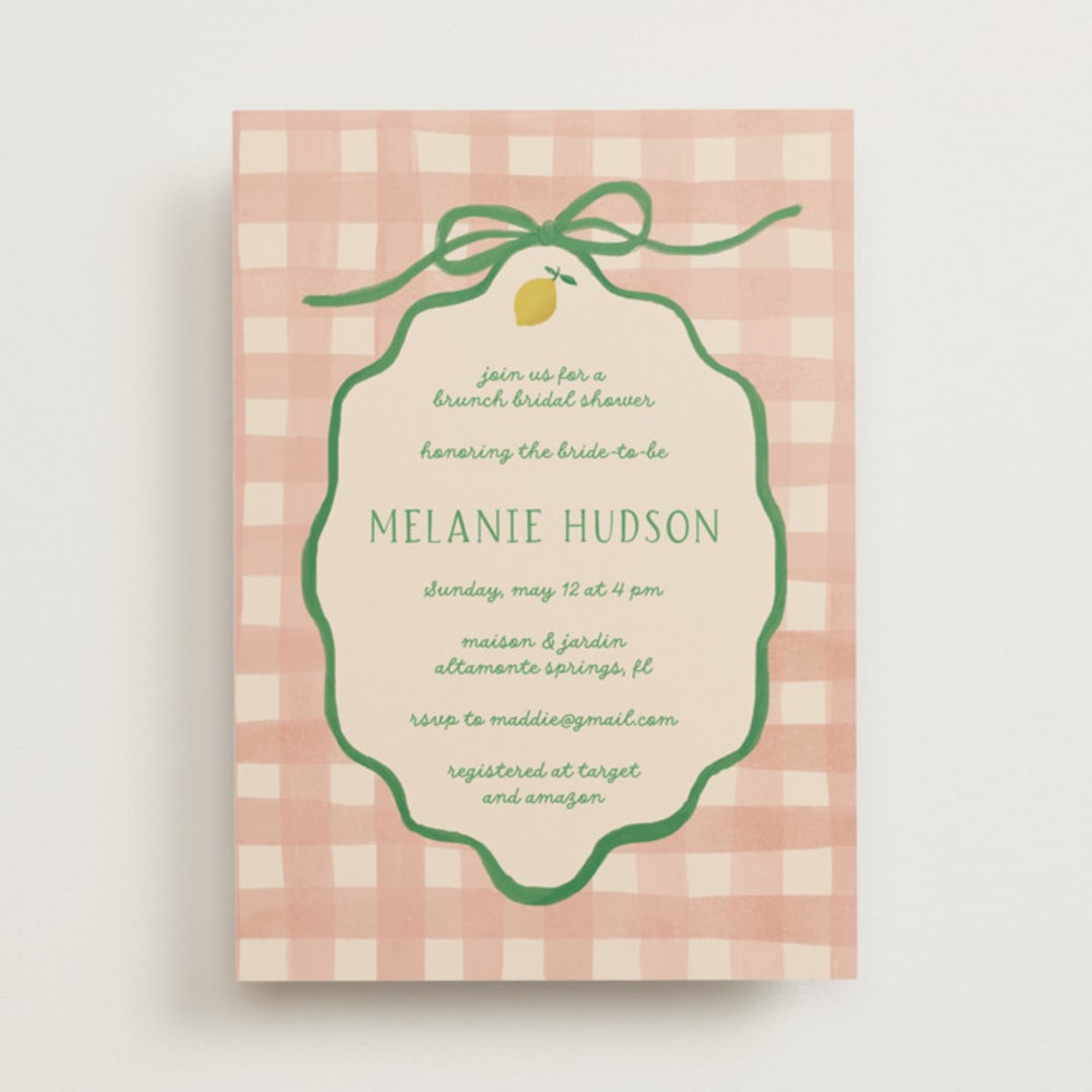 "Lemonade" - Bridal Shower Invitations in Strawberry Matcha by Vera Lim - Front