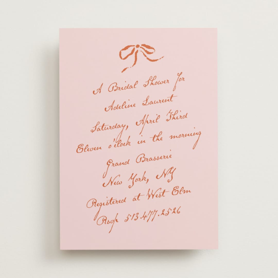 "Classique" - Bridal Shower Invitations in Poppy by Susan Zinader - Front