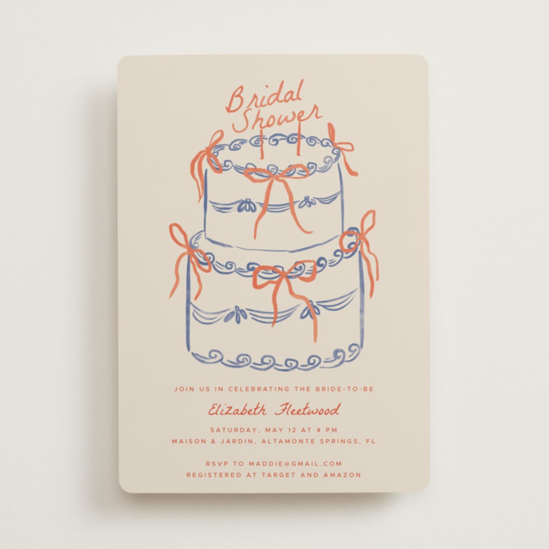 "BridalCake" - Bridal Shower Invitations in Rosette by Vera Lim - Front