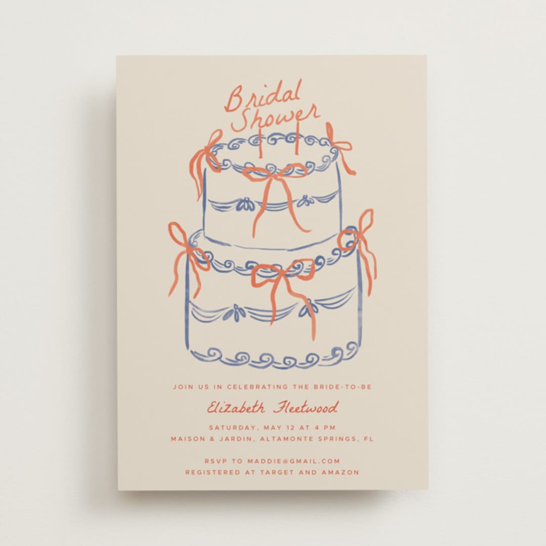 "BridalCake" - Bridal Shower Invitations in Rosette by Vera Lim - Front