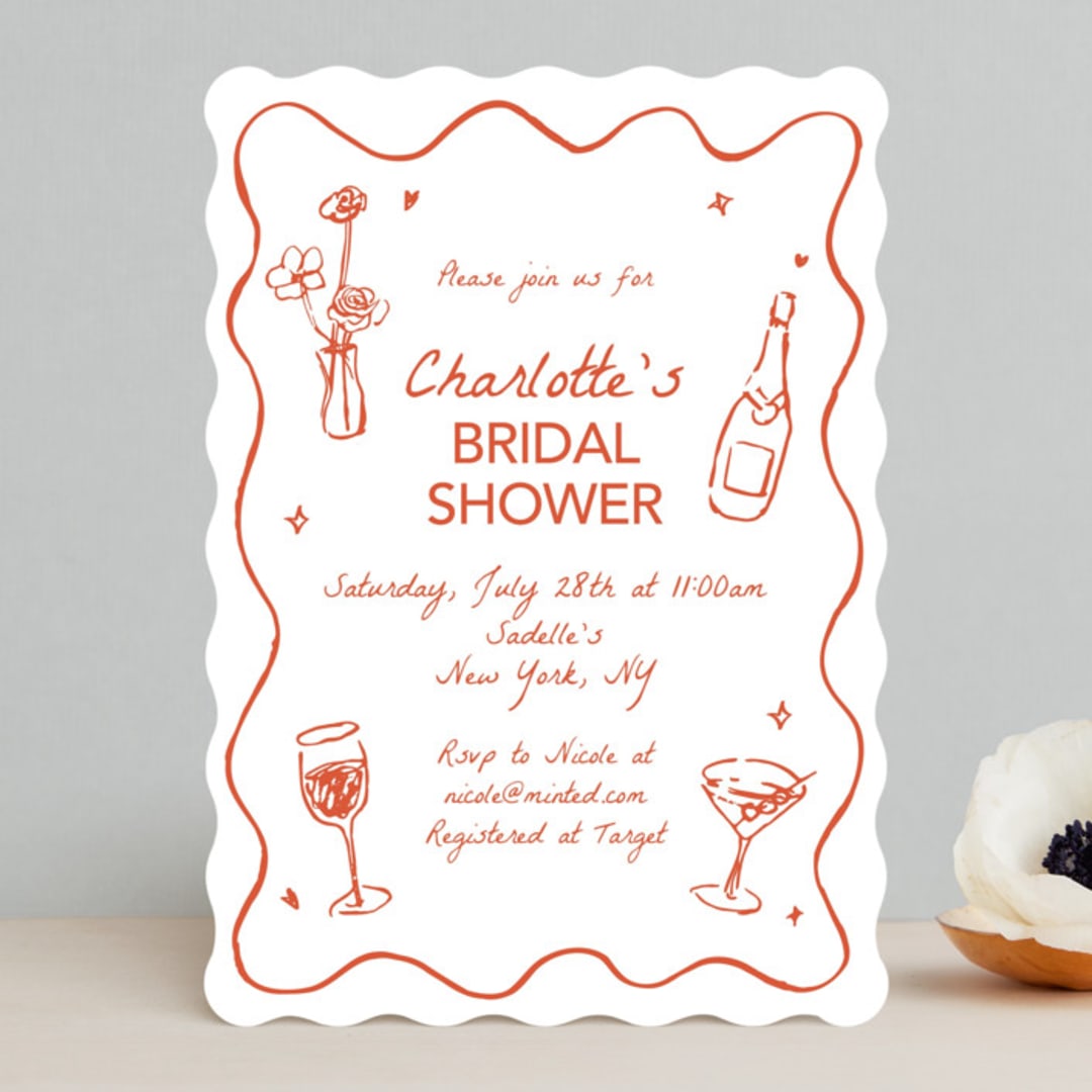 "Chic Soirée" - Bridal Shower Invitations in Verona Sunset by Cass Loh - Front