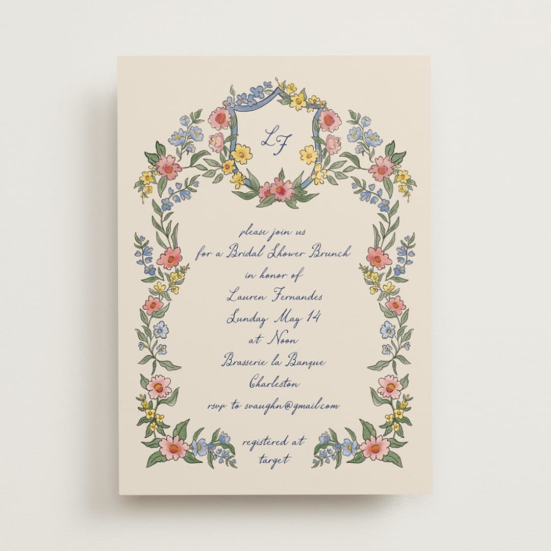 "A wedding in Low Country" - Bridal Shower Invitations in Cornflower by Chris Griffith - Front