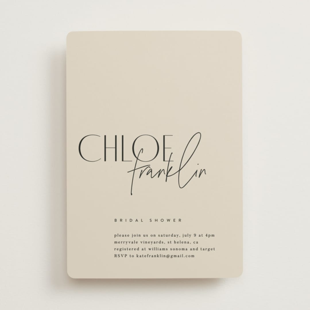 "Layered" - Bridal Shower Invitations in Natural by Kelly Schmidt - Front