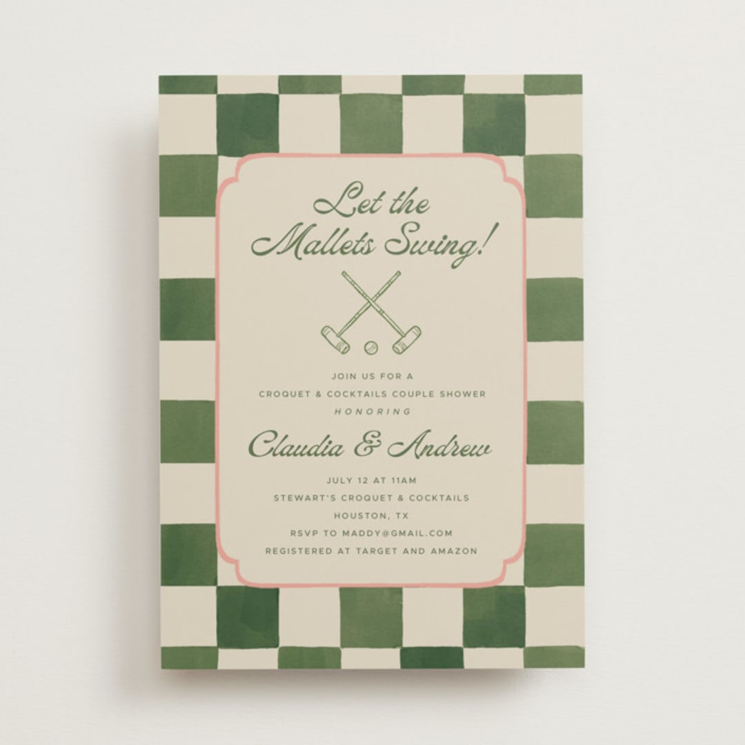 "Lets Croquet" - Bridal Shower Invitations in Verdant by Vera Lim - Front
