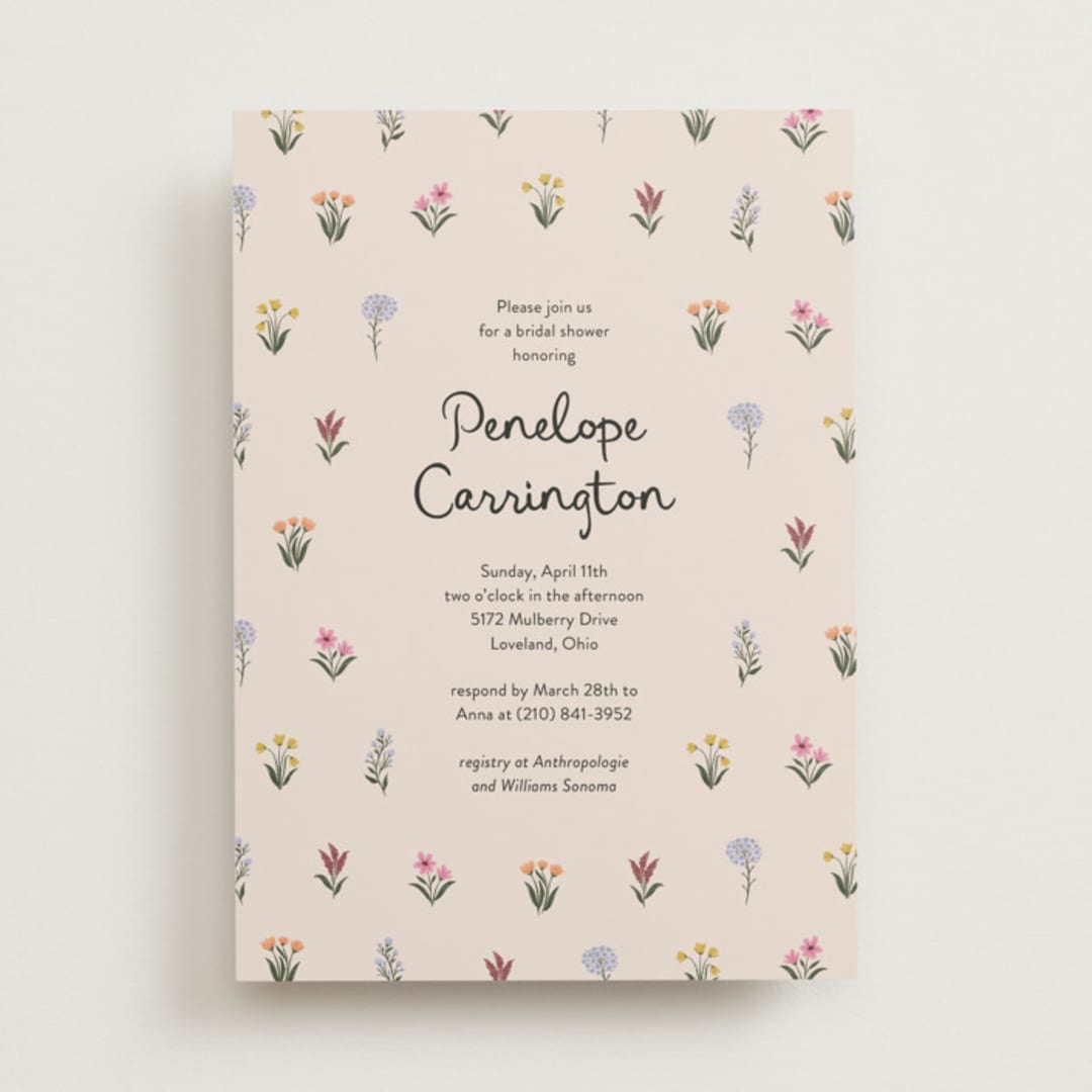 "Wildflower Bloom" - Bridal Shower Invitations in Spring by Rachel Mattern - Front