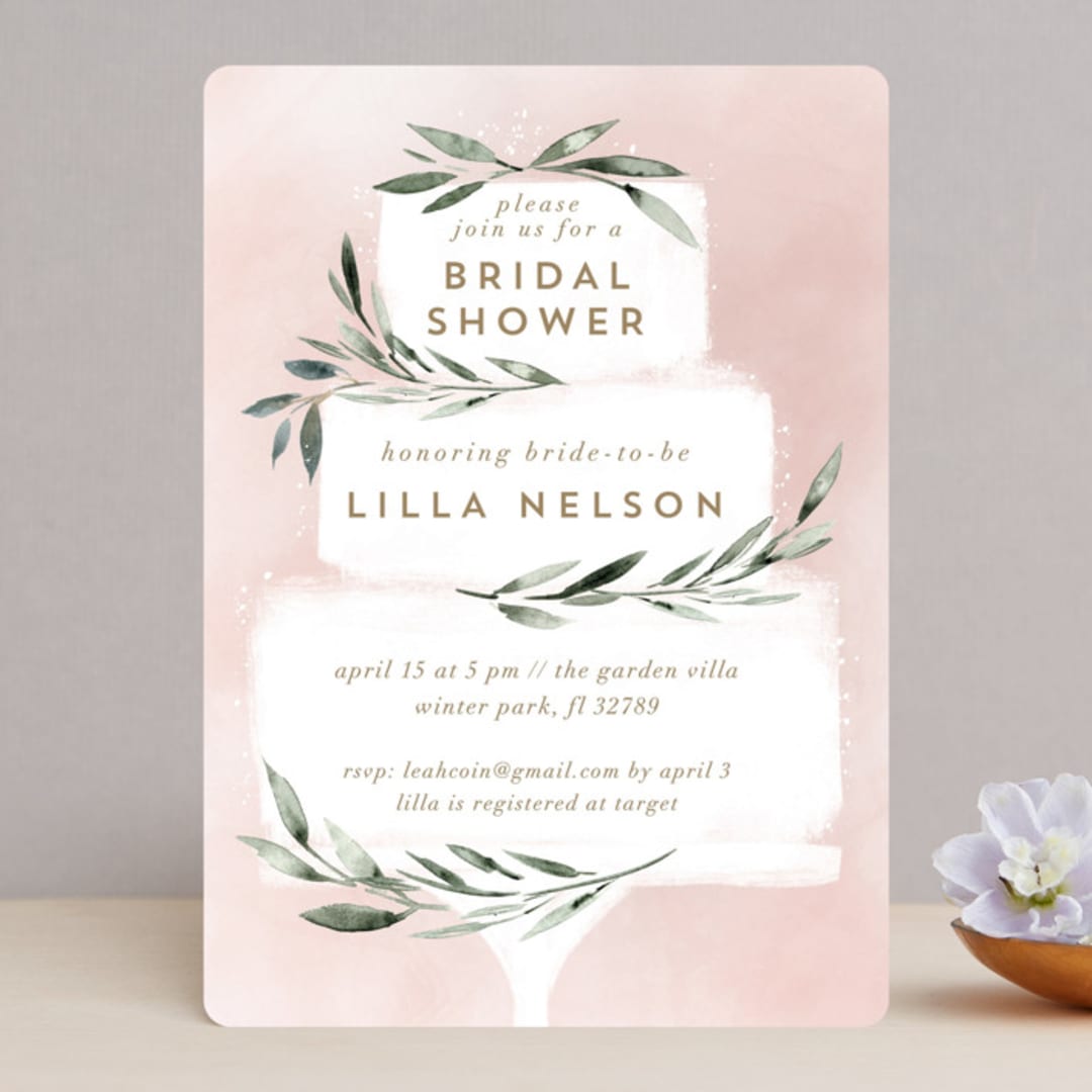 "Sweet Bride" - Bridal Shower Invitations in Blush by Petra Kern - Front