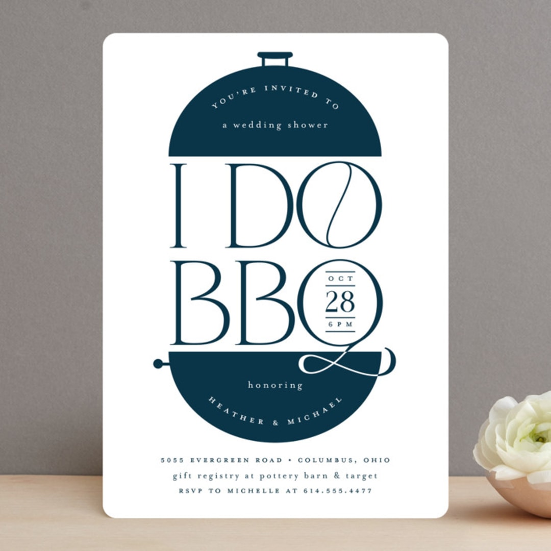 "I Do BBQ Grill" - Bridal Shower Invitations in Water by Heather Schertzer - Front