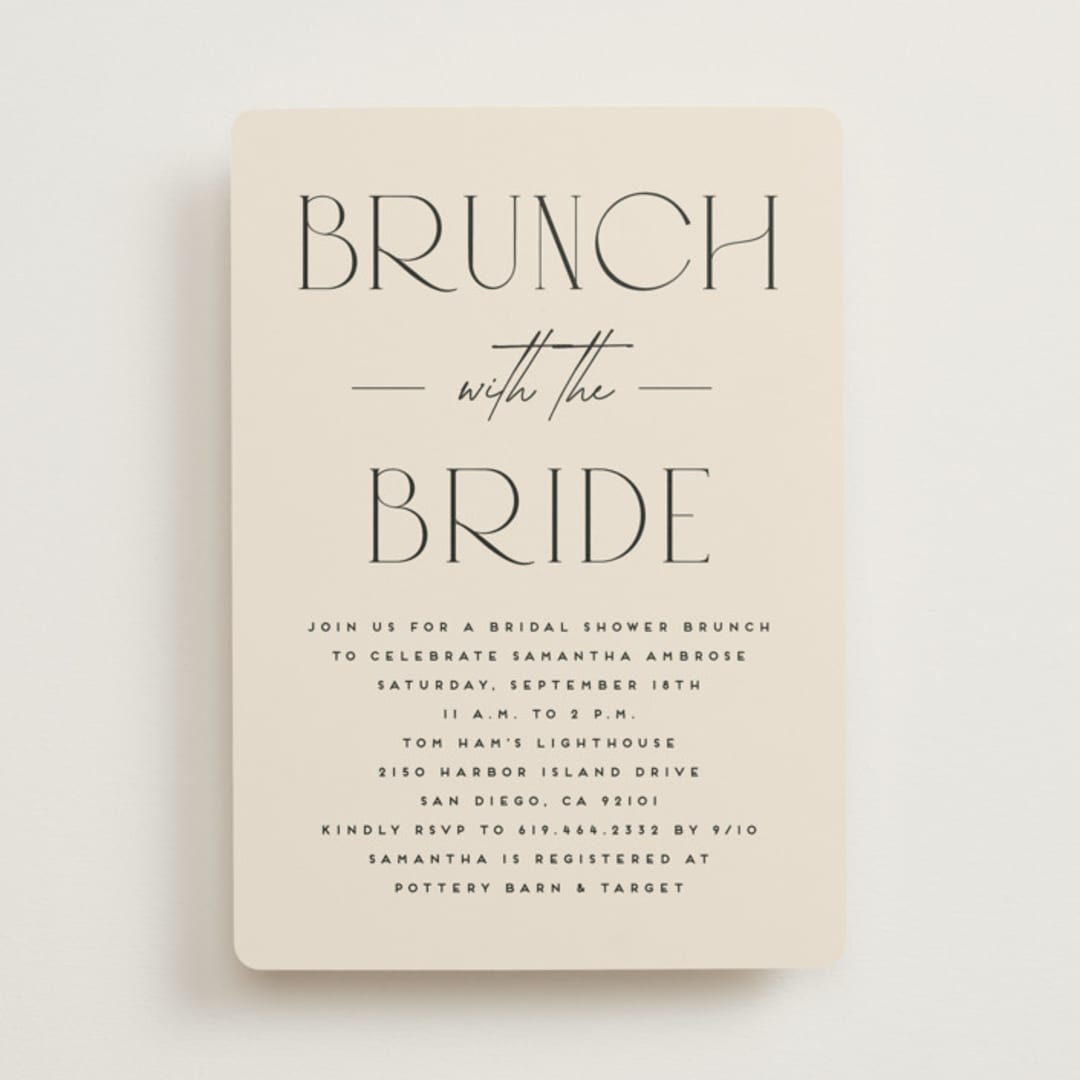 "Bridal Brunch" - Bridal Shower Invitations in Ecru by Erica Krystek - Front