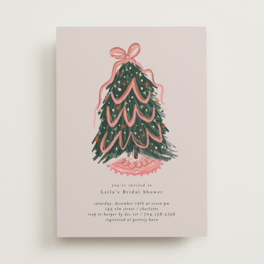"merry christmas tree" - Bridal Shower Invitations in Peony by Lori Wemple - Front