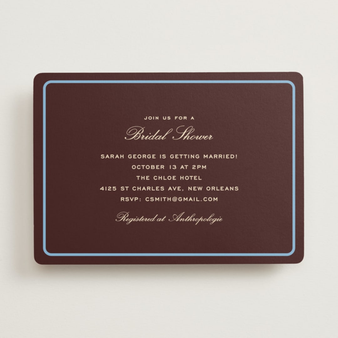"Aperitif" - Bridal Shower Invitations in Fig by Megan Davis - Front