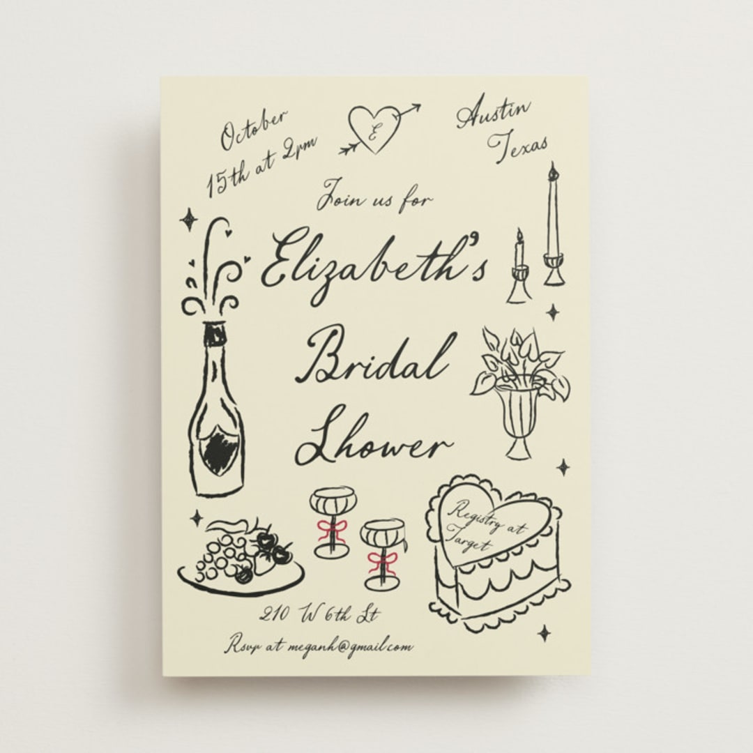"Vintage Lovers" - Bridal Shower Invitations in Champagne by Helena Vitto - Front