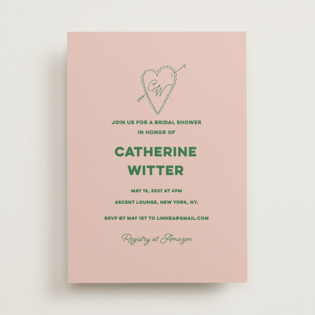 "Crazy Little Thing Called Love" - Bridal Shower Invitations in Avocado by Helena Vitto - Front