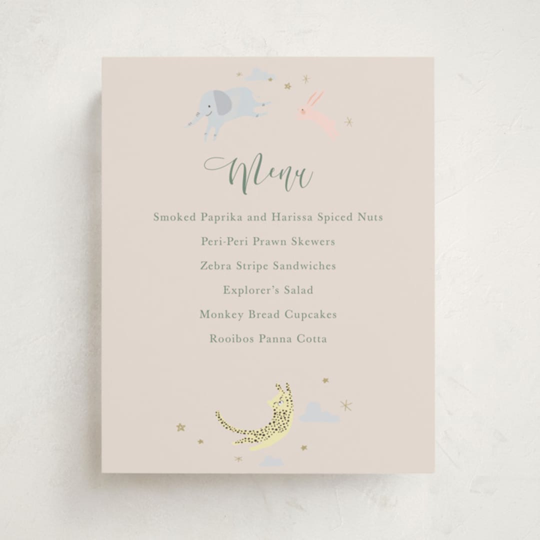 "Little Wild One" - Baby Shower Bar Signs in Sand by Hannah Williams - Front