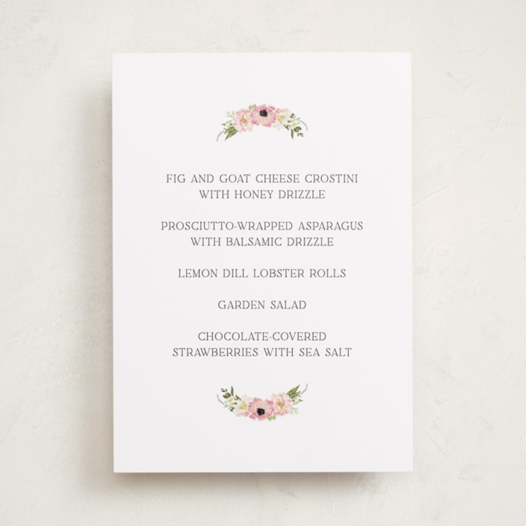 "Timeless Blooms" - Baby Shower Bar Signs in Peony by Susan Moyal - Front