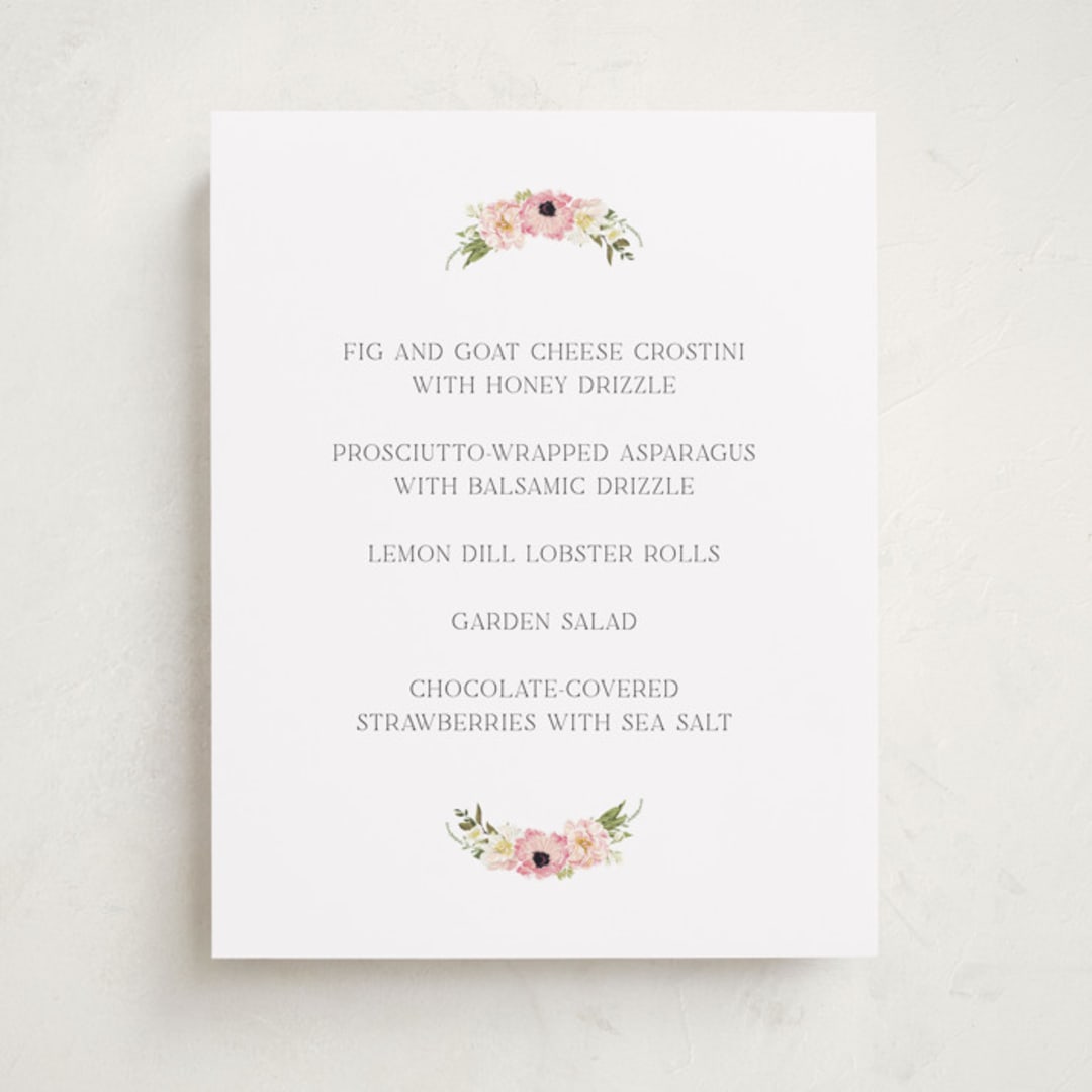 "Timeless Blooms" - Baby Shower Bar Signs in Peony by Susan Moyal - Front