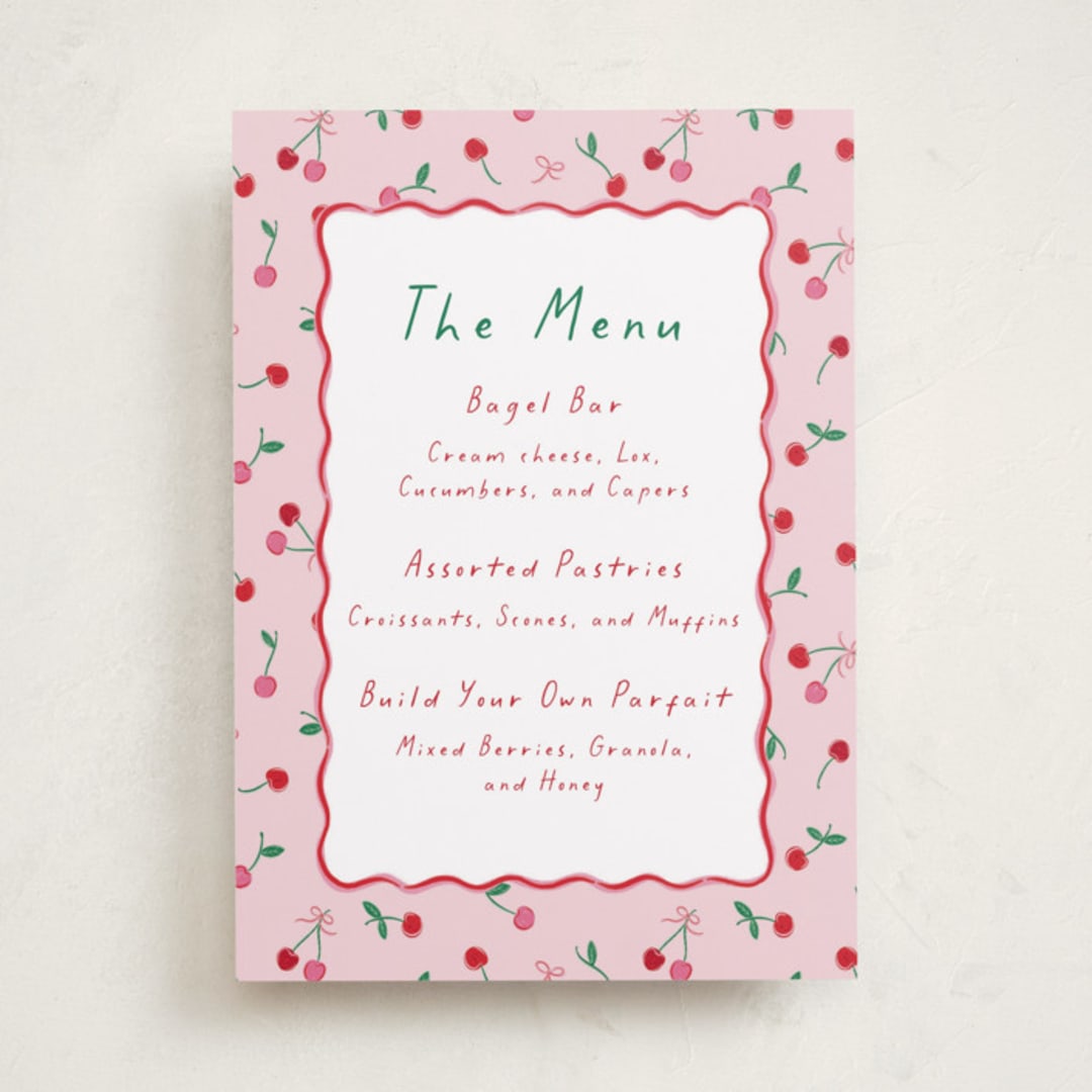 "Cherry Sweet" - Baby Shower Bar Signs in Cherry Pie by Erin German - Front