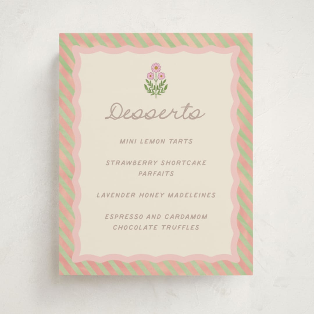 "Botanical maximalism" - Baby Shower Bar Signs in Poppy by Creo Study - Front