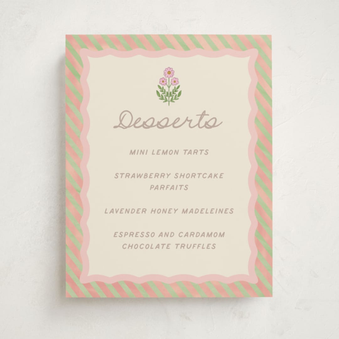 "Botanical maximalism" - Baby Shower Bar Signs in Poppy by Creo Study - Front