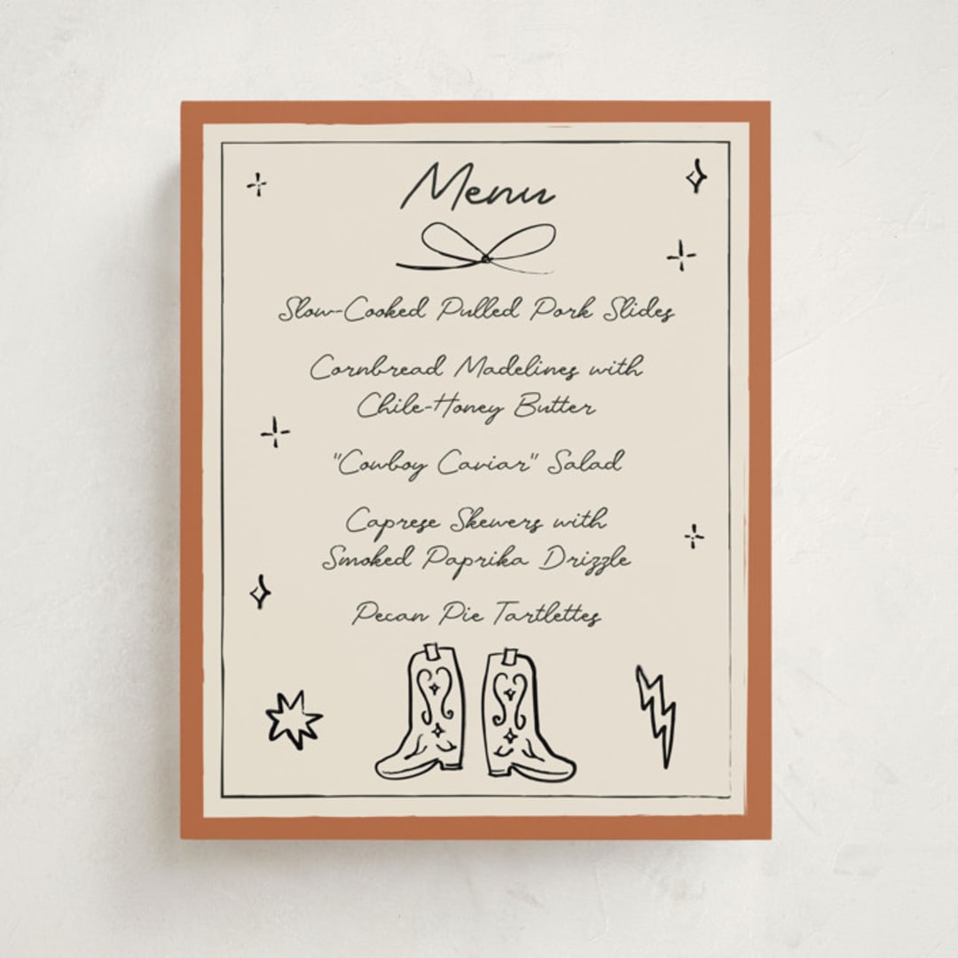 "El Ranchero" - Baby Shower Bar Signs in Rust by Ani Somi - Front