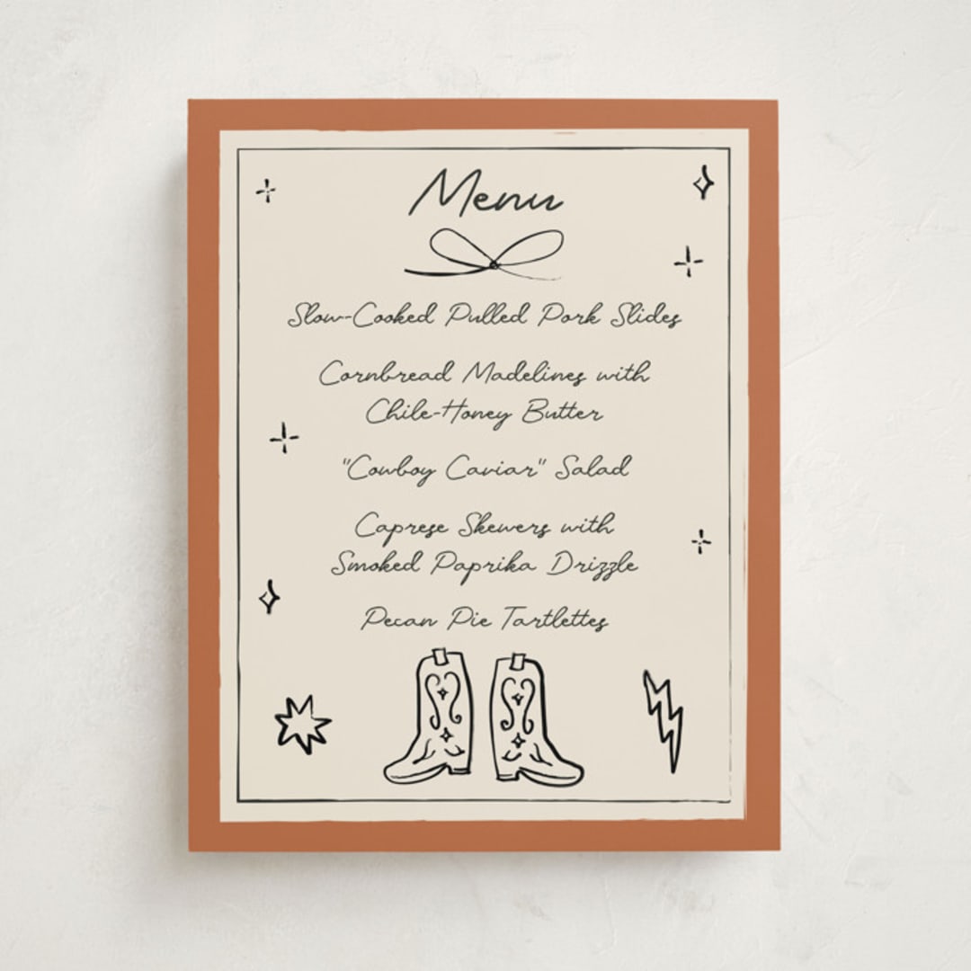 "El Ranchero" - Baby Shower Bar Signs in Rust by Ani Somi - Front