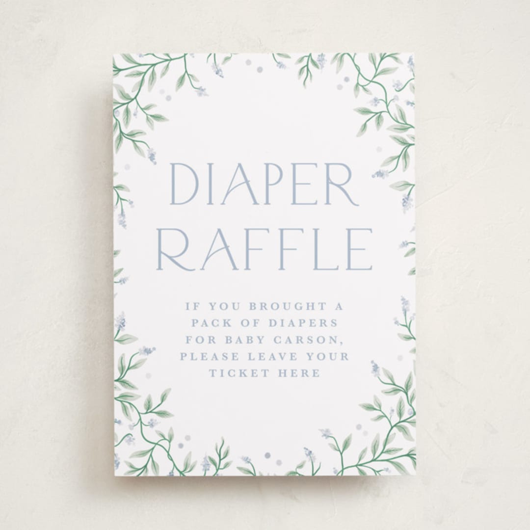 "Wisteria" - Baby Shower Party Signs in Periwinkle by Kristen Smith - Front