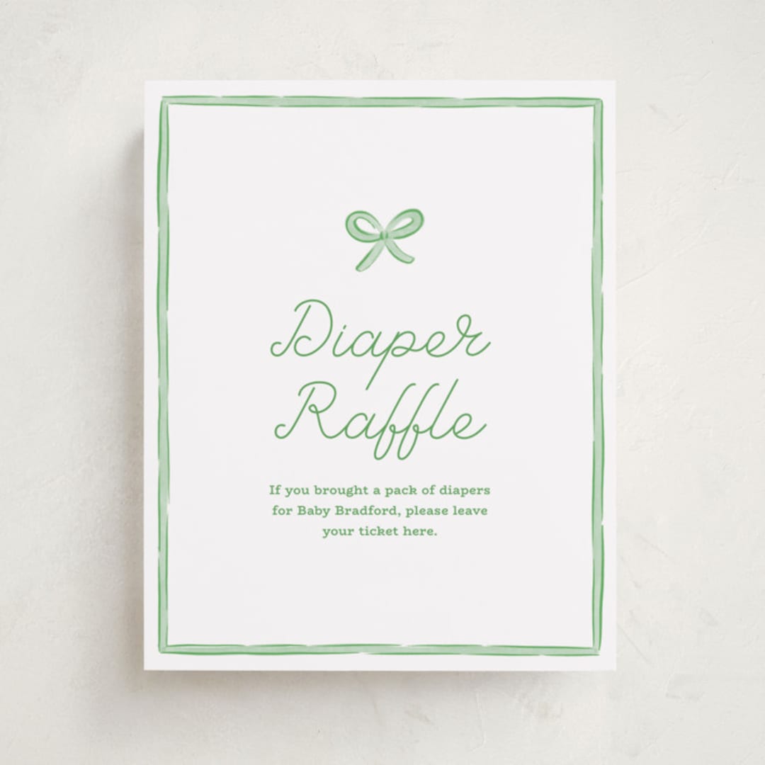 "Polka Dot Frame" - Baby Shower Party Signs in Strawberry by Erin German - Front