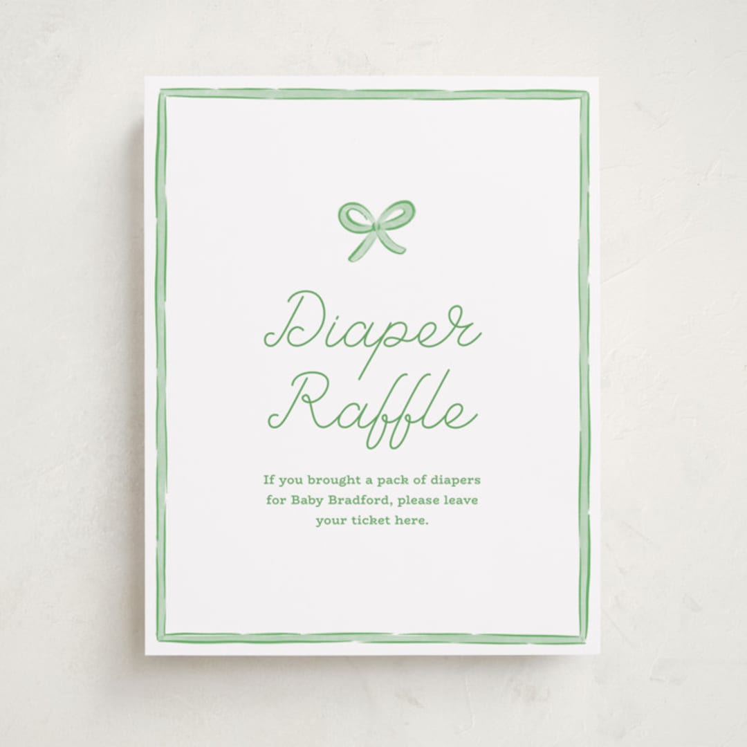 "Polka Dot Frame" - Baby Shower Party Signs in Strawberry by Erin German - Front