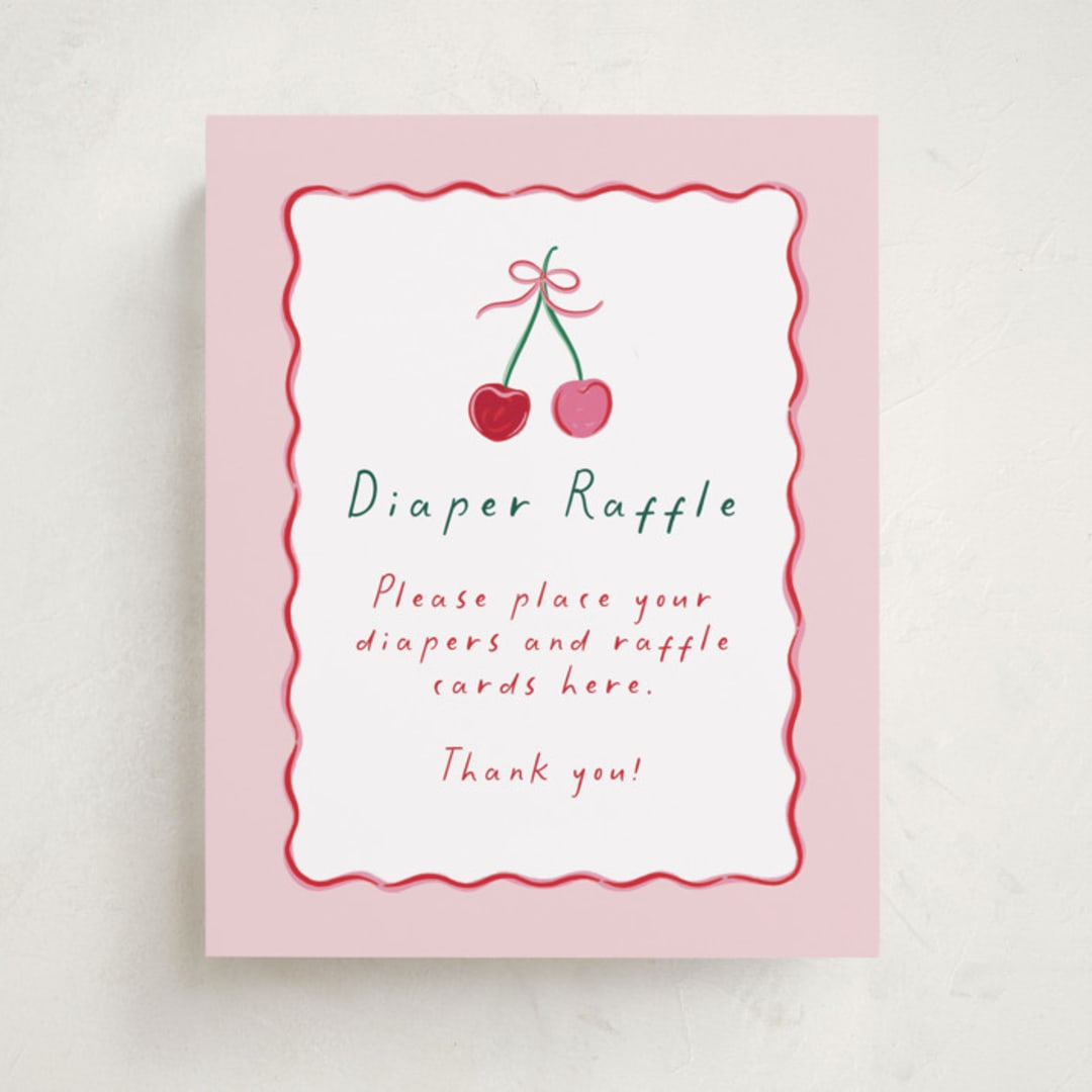 "Cherry Sweet" - Baby Shower Party Signs in Cherry Pie by Erin German - Front