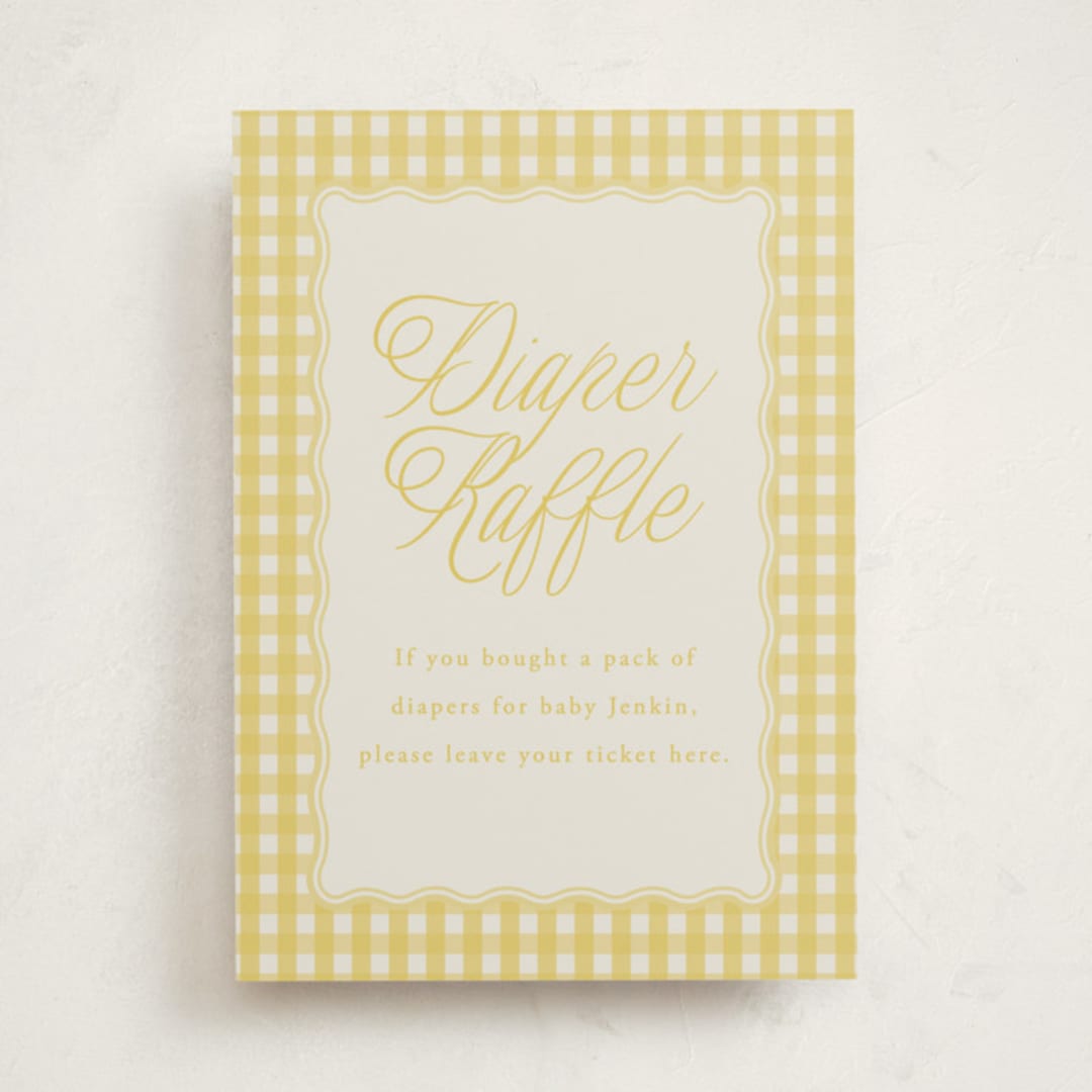 "Scalloped Gingham" - Baby Shower Party Signs in Lemonade by Brianne Larsen - Front