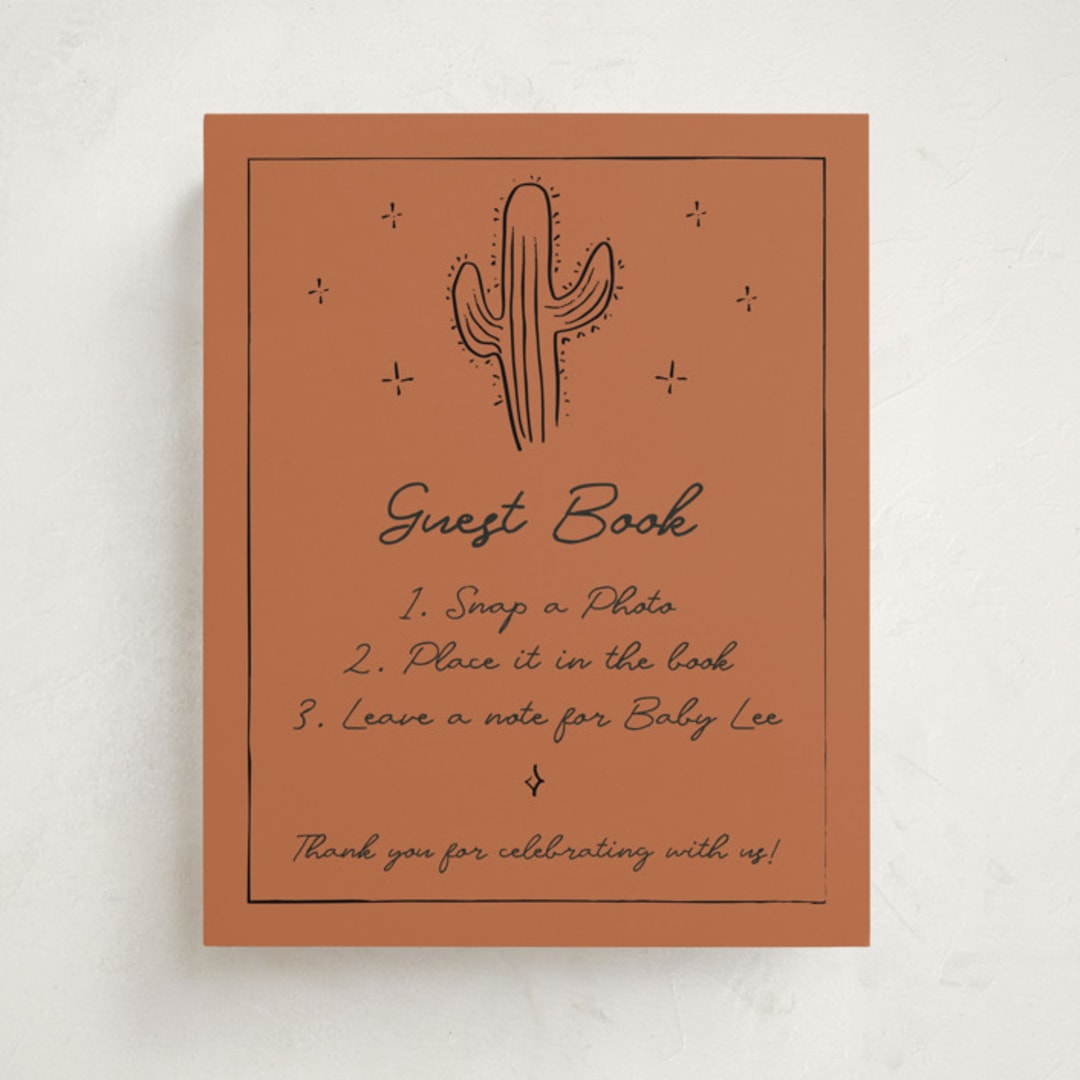 "El Ranchero" - Baby Shower Party Signs in Rust by Ani Somi - Front