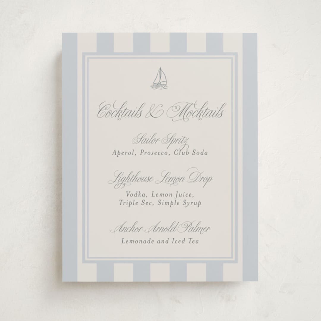 "On Board" - Baby Shower Bar Signs in Sailor by Stephanie Hawkes - Front