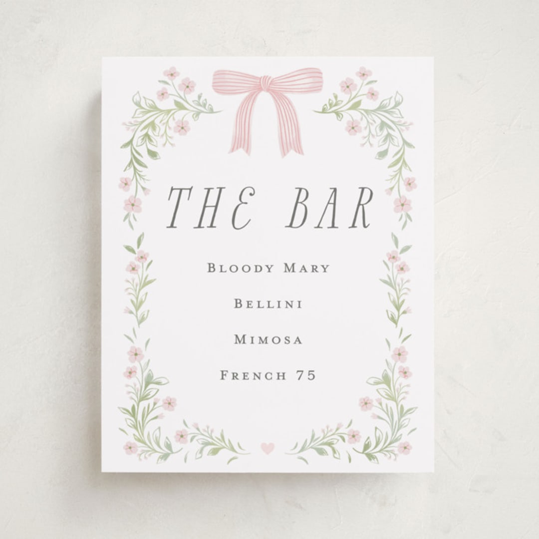 "Dainty Garden" - Baby Shower Party Signs in Blush by Paper Raven Co. - Front