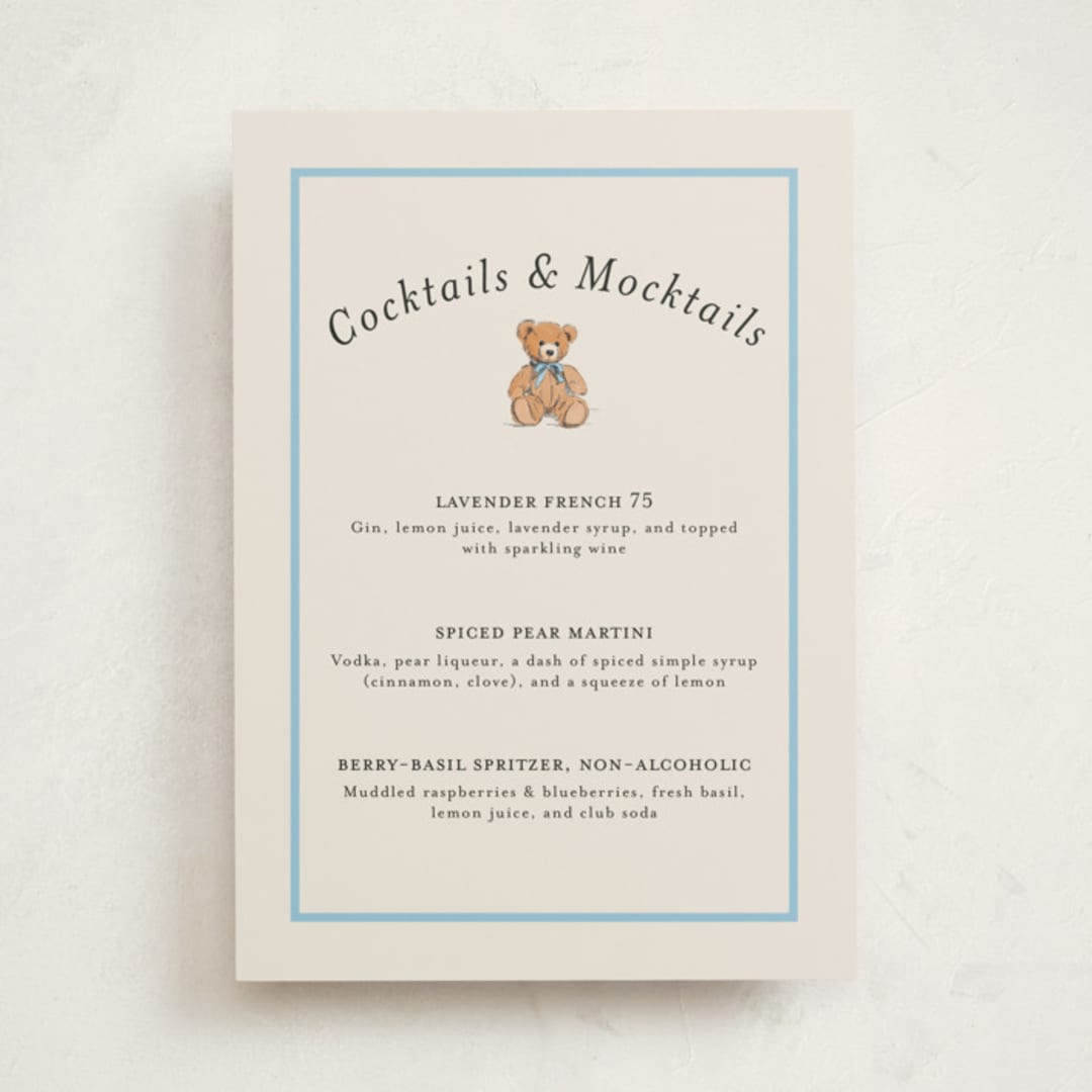 "Antique Teddy Bear" - Baby Shower Party Signs in Frost by Becky Nimoy - Front