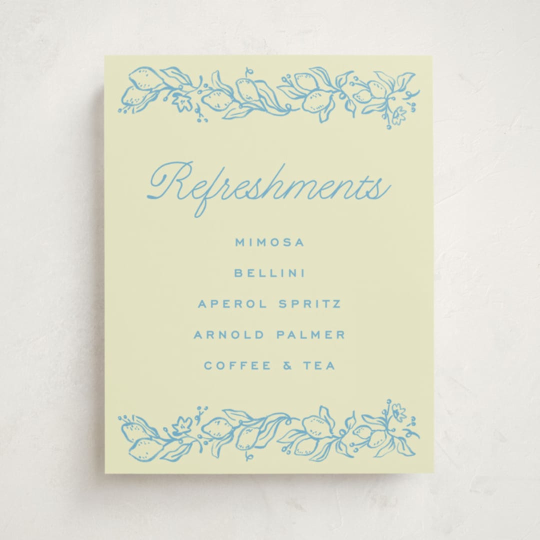 "Ciao Baby" - Baby Shower Bar Signs in Lemonade by Pati Cascino - Front