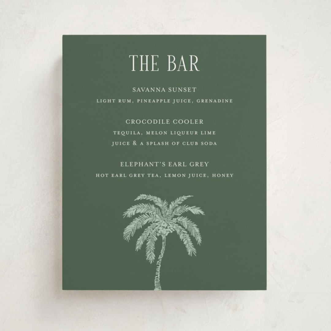 "Safari Toile" - Baby Shower Party Signs in Palm by Jenna Holcomb - Front