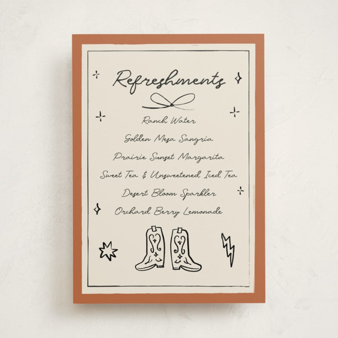 "El Ranchero" - Baby Shower Party Signs in Rust by Ani Somi - Front
