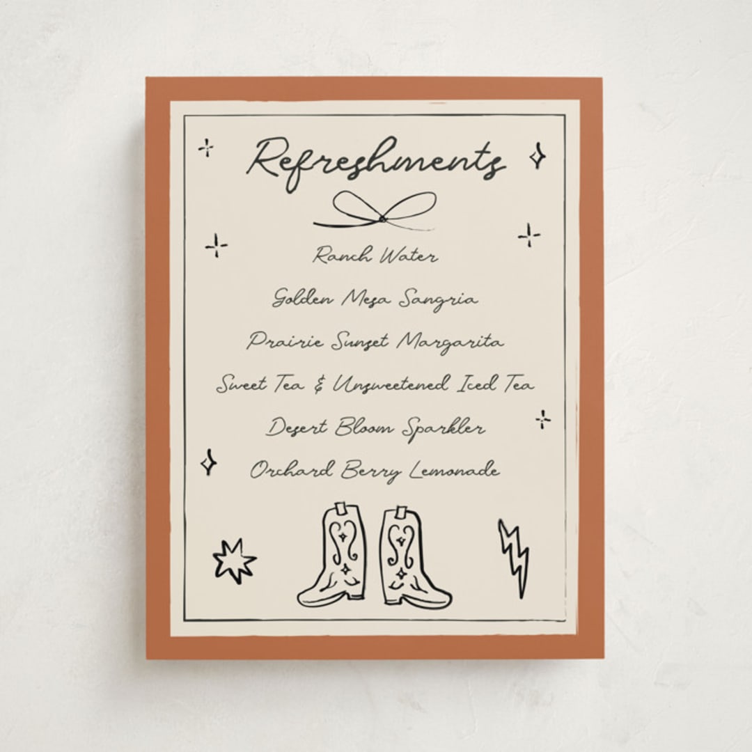 "El Ranchero" - Baby Shower Bar Signs in Rust by Ani Somi - Front