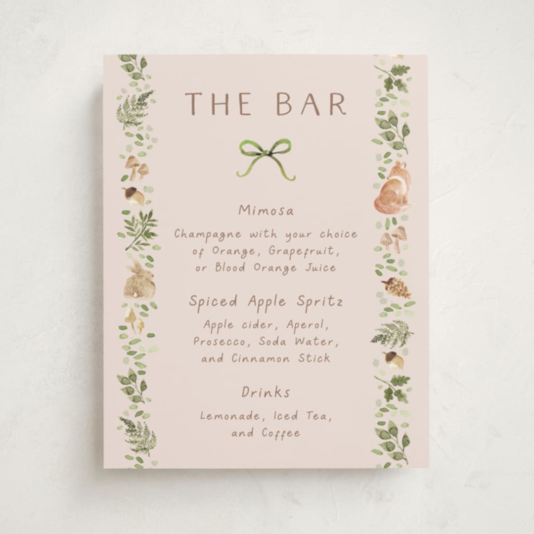 "Forest Baby Shower" - Baby Shower Bar Signs in Sand by frau brandt - Front