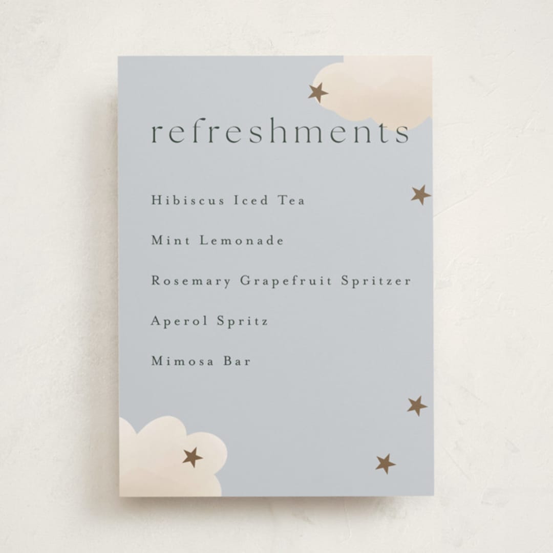 "Twinkle Twinkle" - Baby Shower Bar Signs in Sky by Joyce Pinheiro - Front