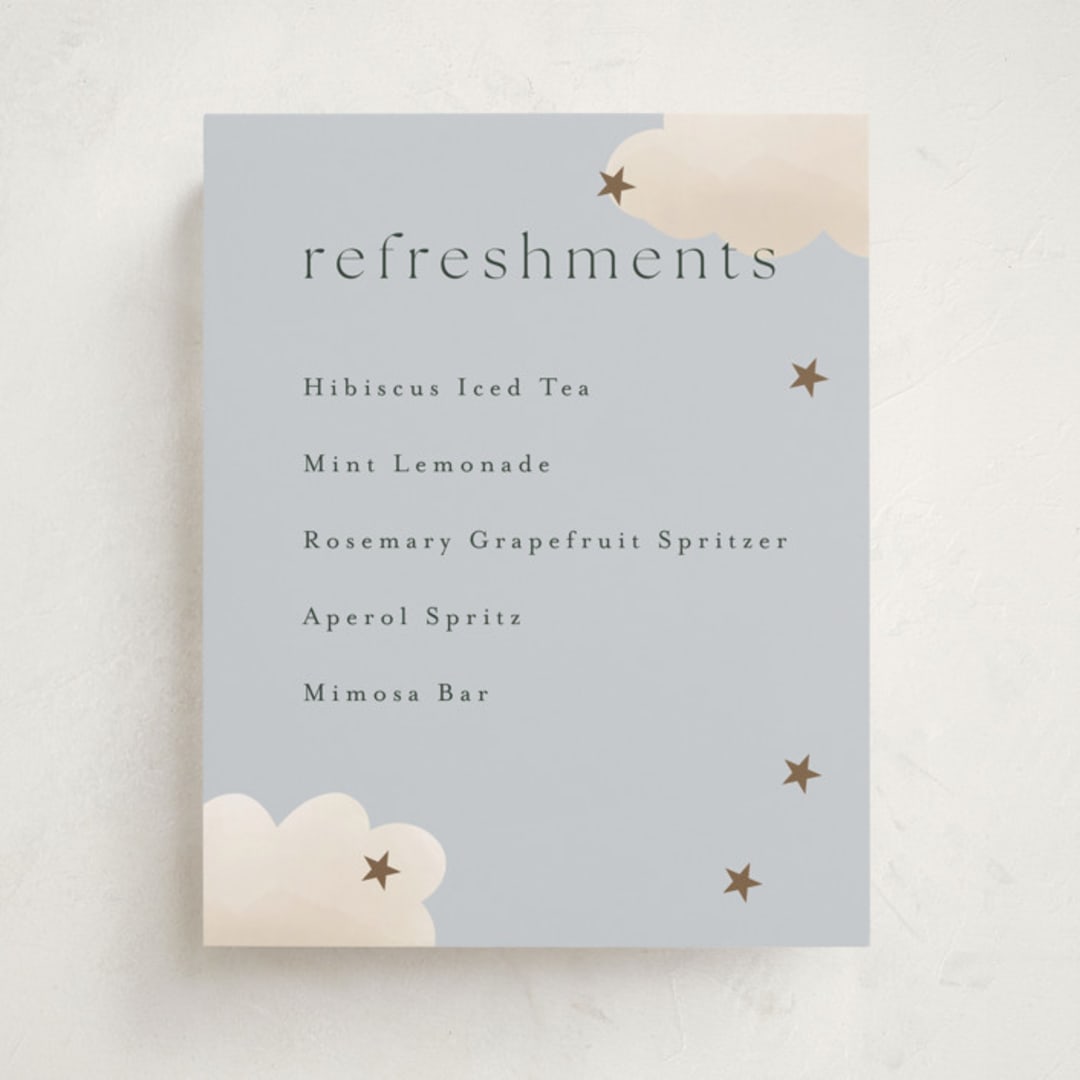 "Twinkle Twinkle" - Baby Shower Party Signs in Sky by Joyce Pinheiro - Front