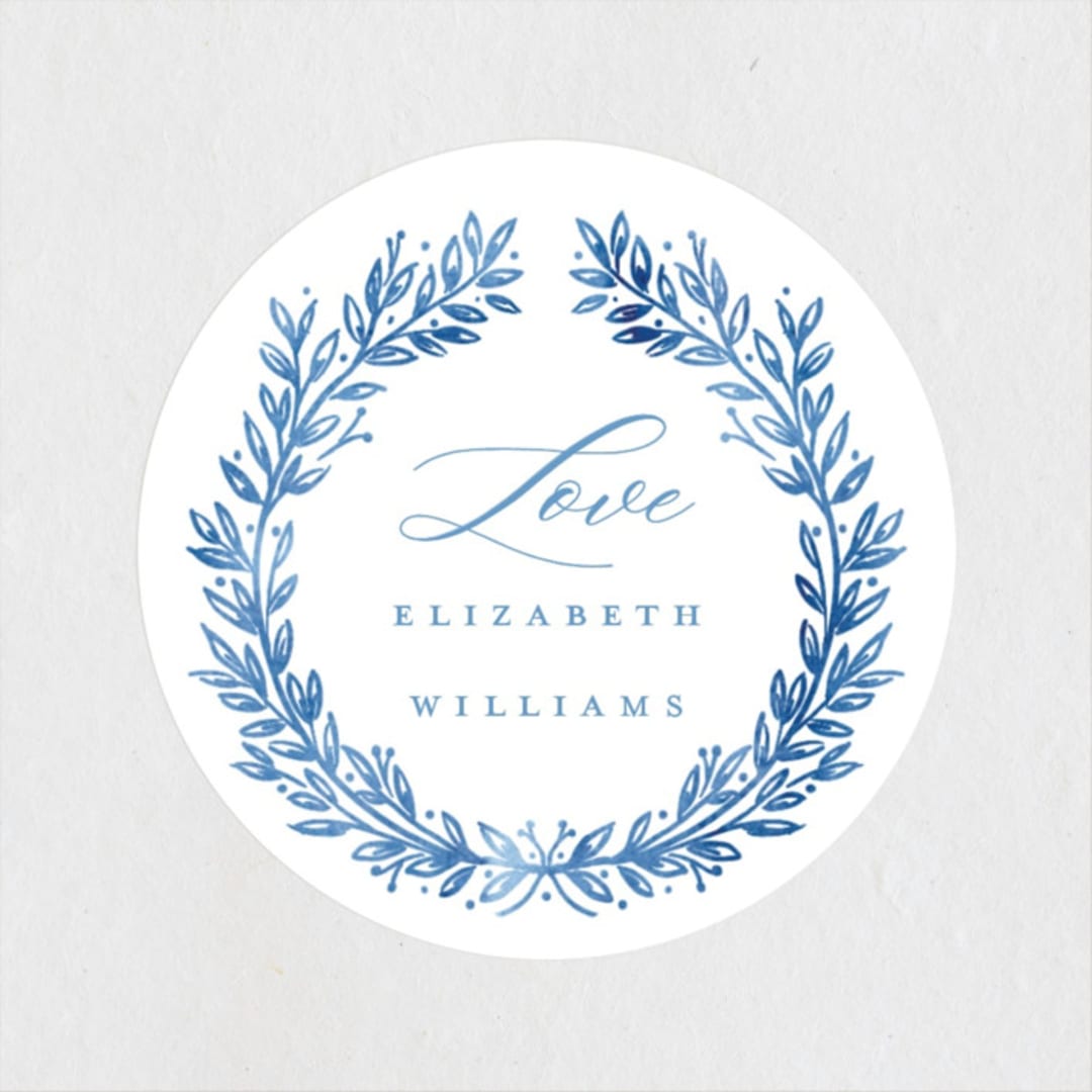 "Royal" - Bridal Shower Favor Stickers in Cobalt by Petra Kern - Front