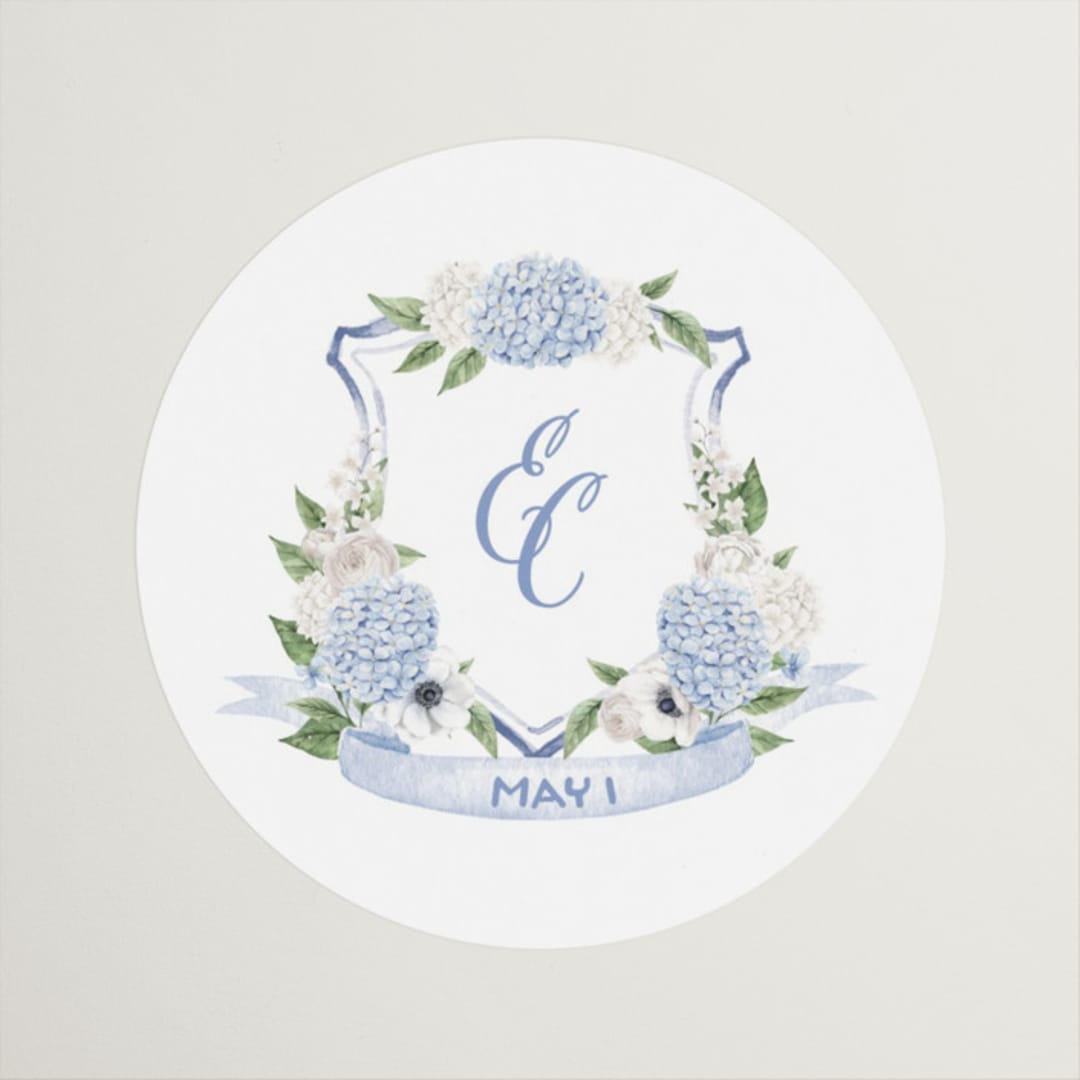 "SweetHearts" - Bridal Shower Favor Stickers in Periwinkle by Design Lotus - Front