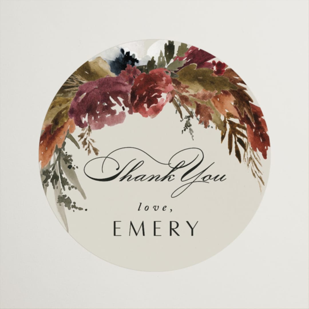 "poetique" - Bridal Shower Favor Stickers in Autumn by Kate Ahn - Front
