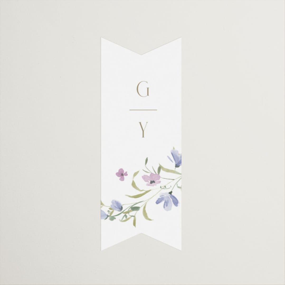 "Sweeping Meadow" - Bridal Shower Favor Stickers in Wisteria by Everett Paper Goods - Front