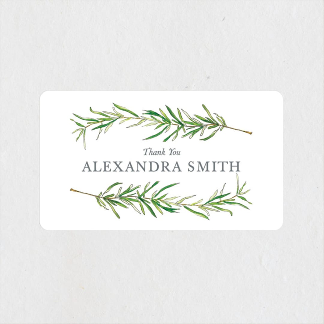 "Simple Sprigs" - Bridal Shower Favor Stickers in Fern by Erin Deegan - Front